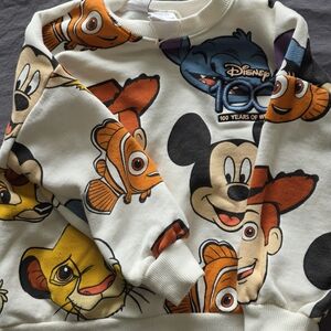 Zara White DISNEY 100 YEARS Sweatshirt with Character Print